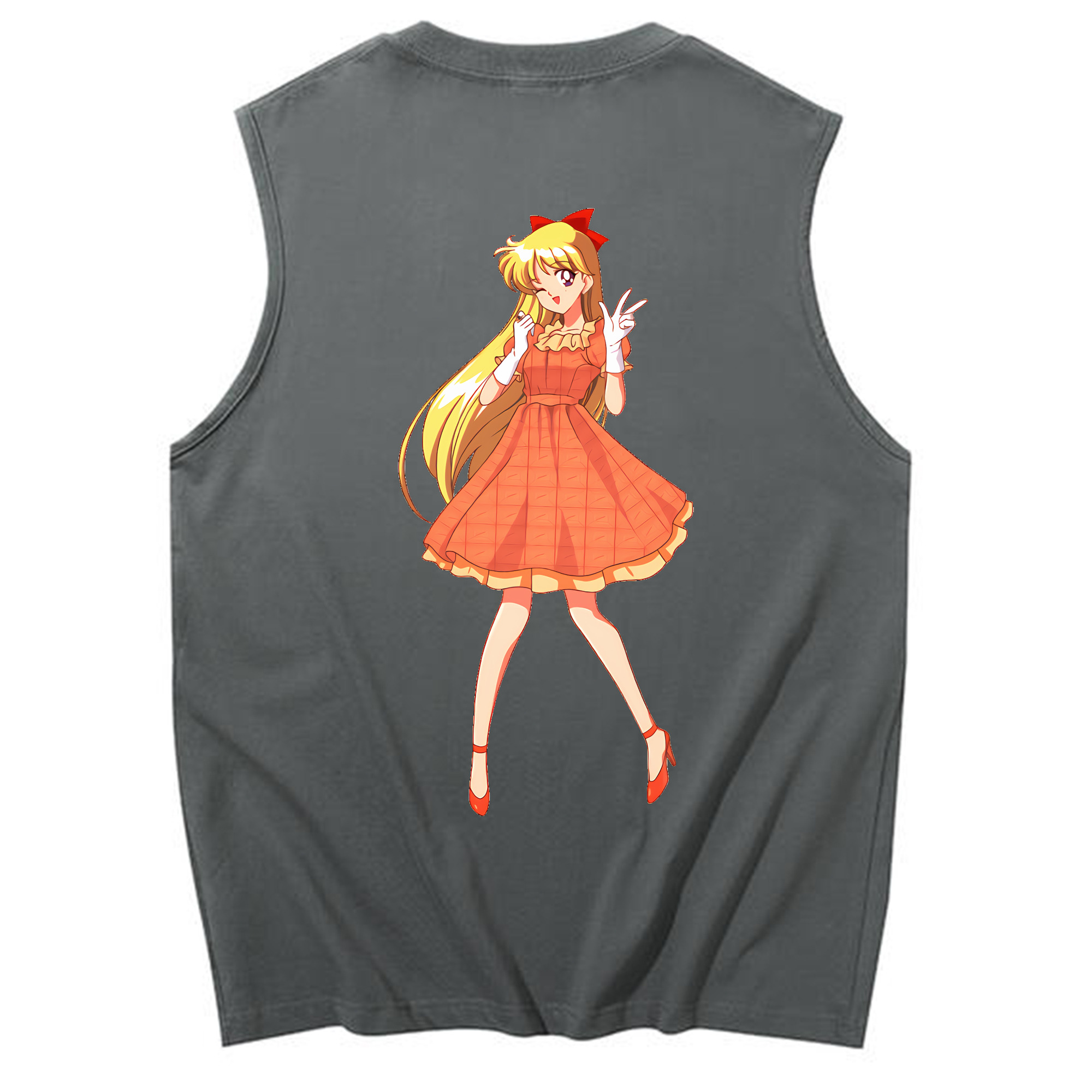 （画像用） 美少女戦士セーラームーン 愛野 美奈子 あいの みなこ Sailor Moon Aino Minako コットン100％タンクトップ（背面プリント）